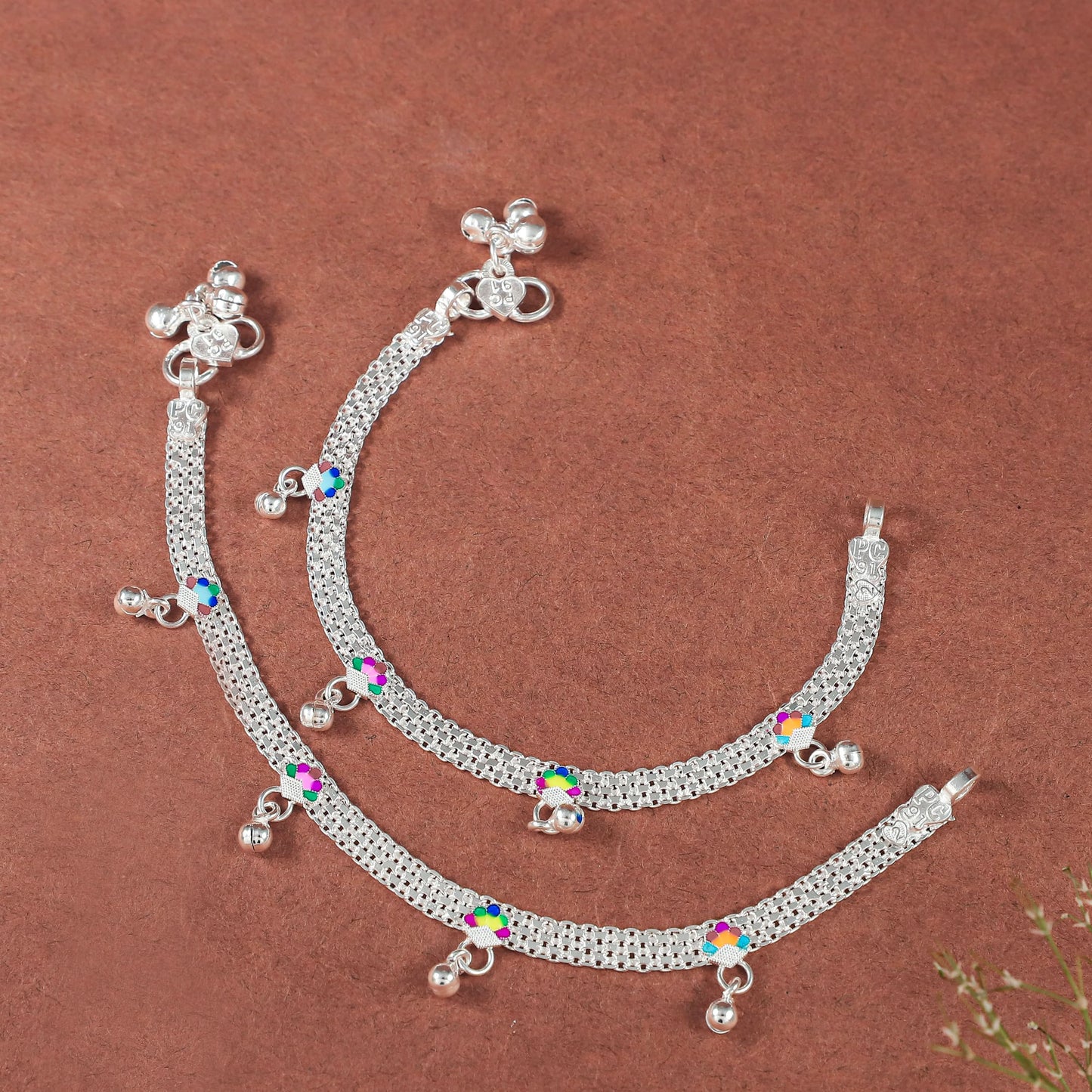 Amiya Silver Baby Anklets