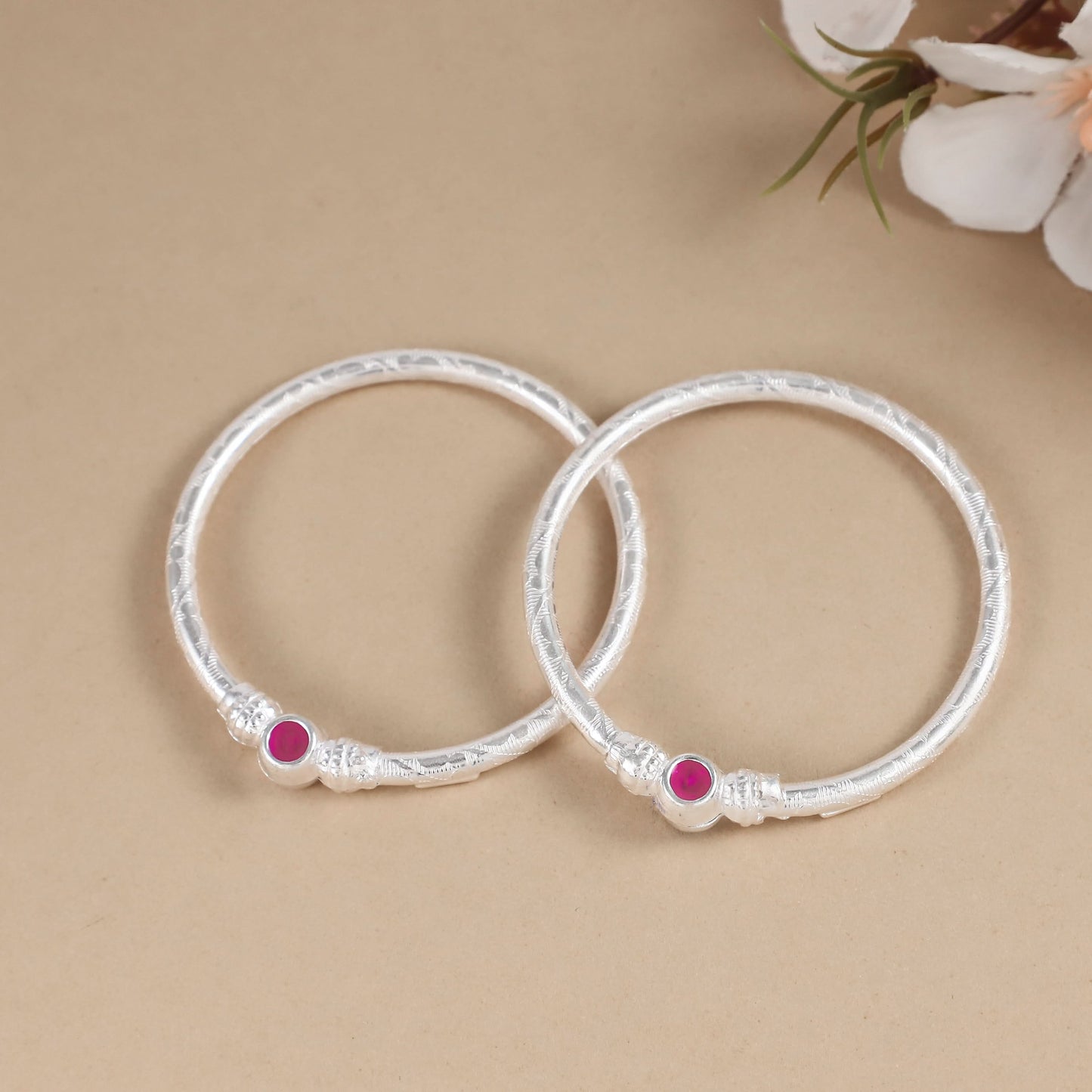 Anvi Silver Baby Bangles