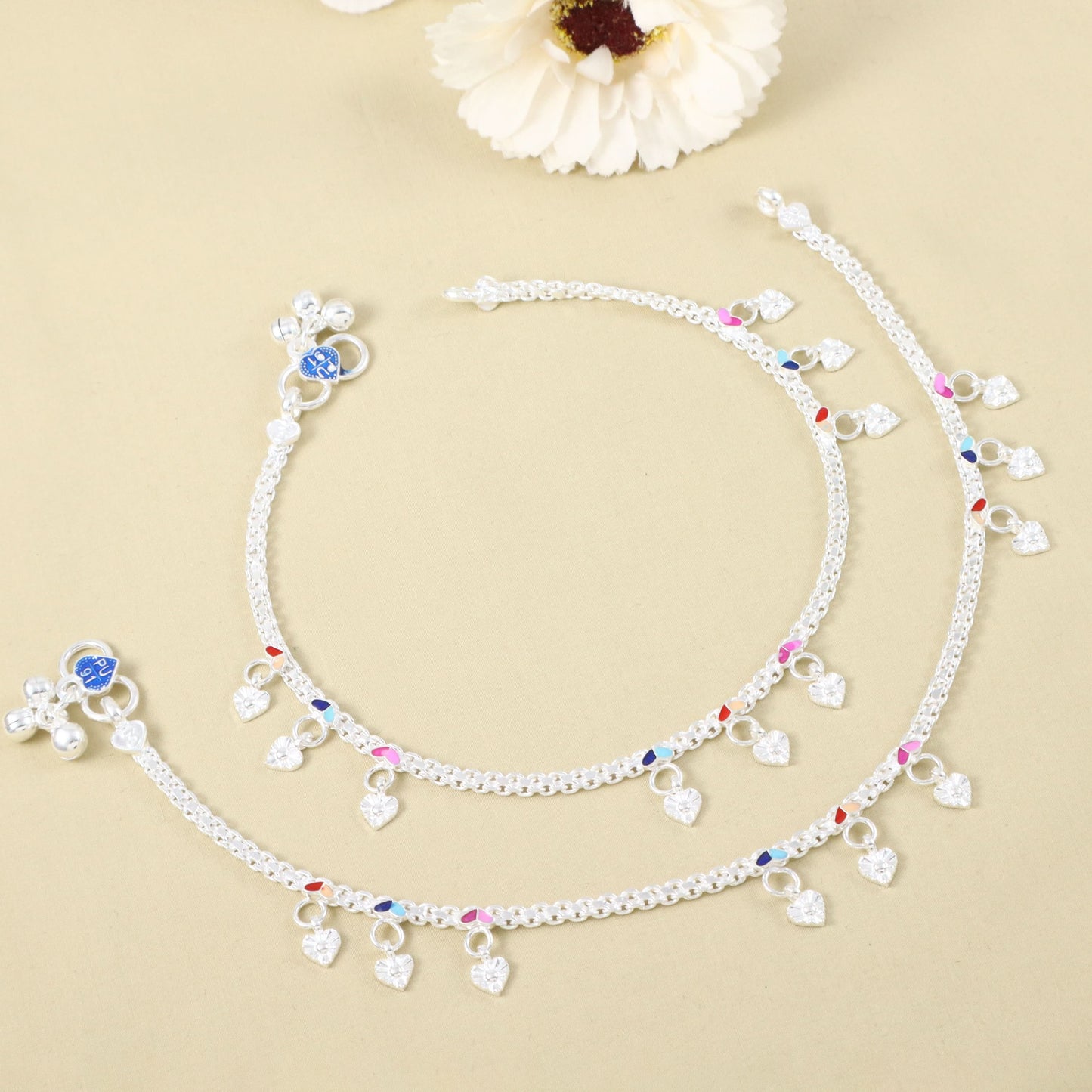 Brinda Silver Anklets