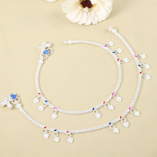 Brinda Silver Anklets