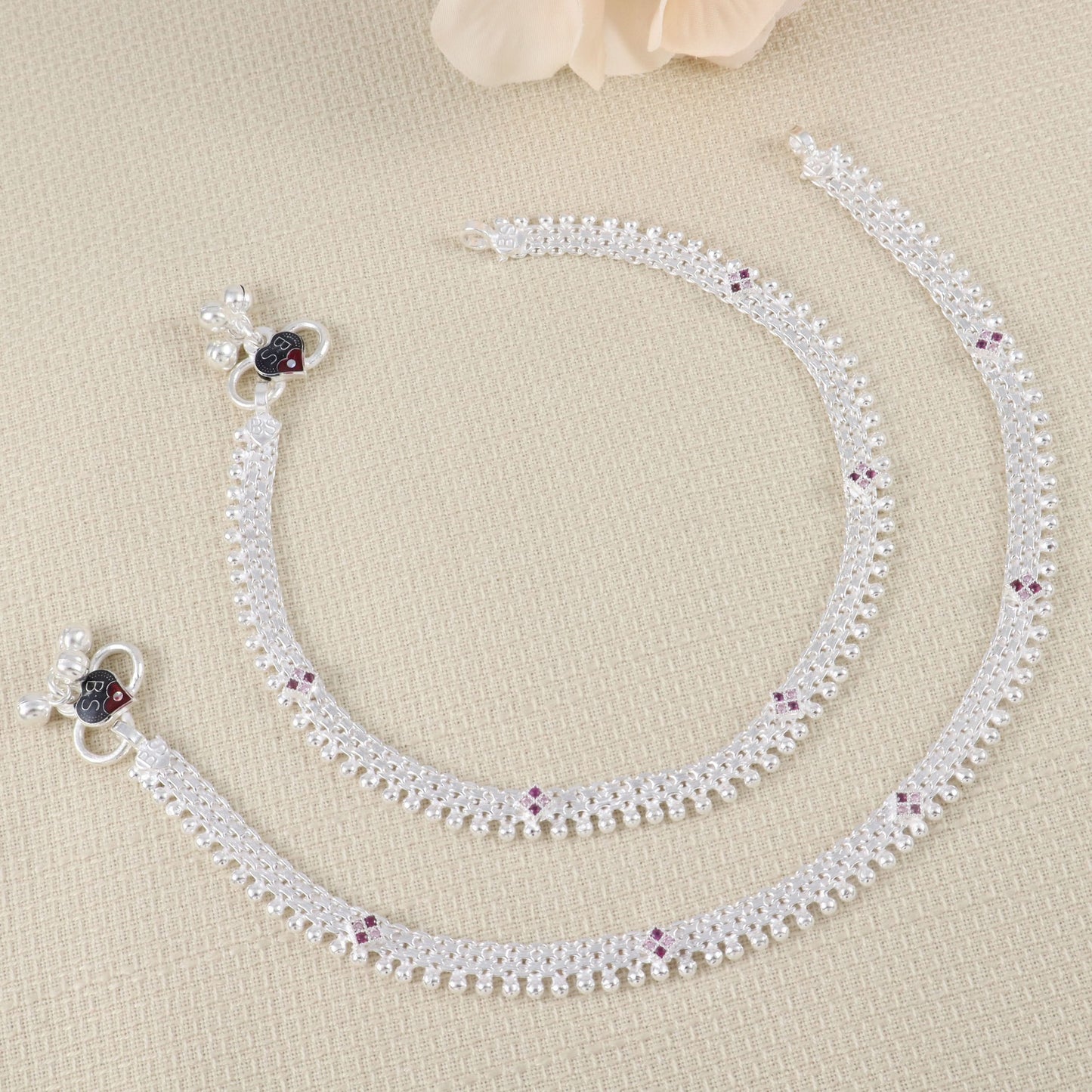 Roma Silver Anklets