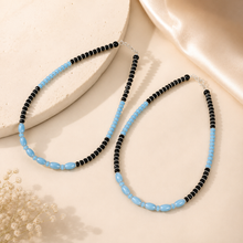 Aditi Dual Tone Bead Silver Anklets