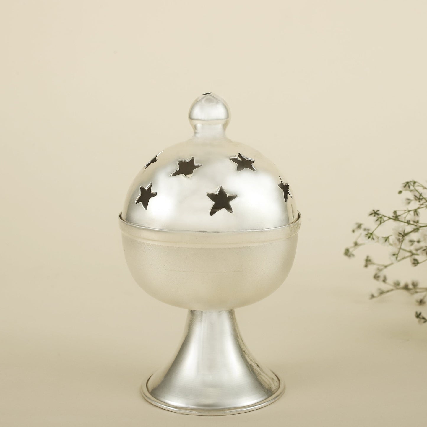 Rima Classy Silver Diya