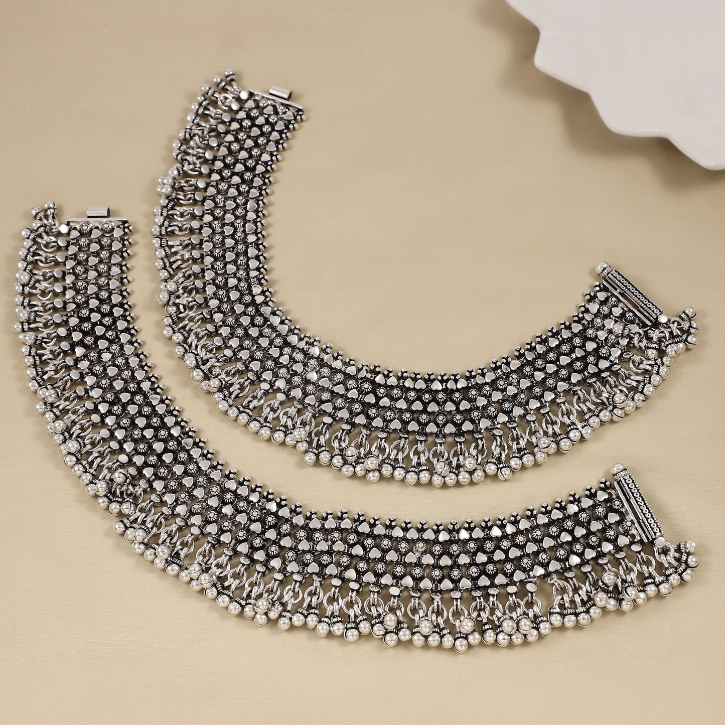 Leela Silverline Silver Anklets