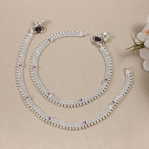 Jivika Bridal Style Silver Payal