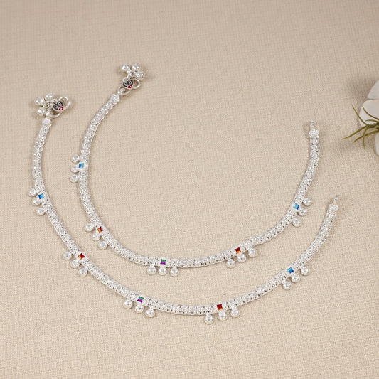 Saanvi Silver Anklets