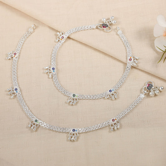 Prisha Silver Anklets