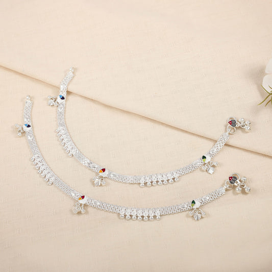 Aarna Silver Anklets