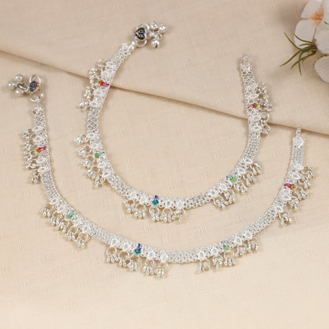 Meera Silver Ghungroo Silver Anklets
