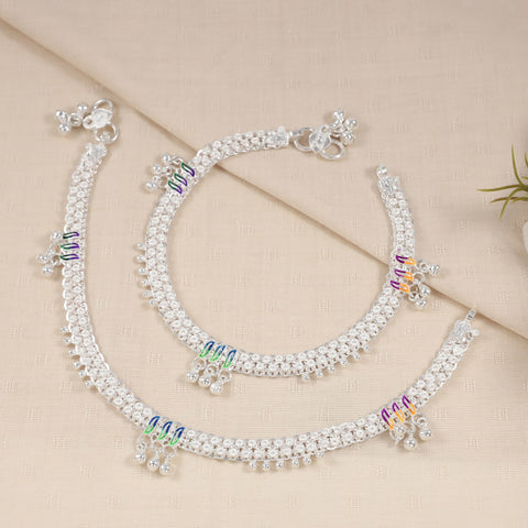 Lavani Silver Anklets
