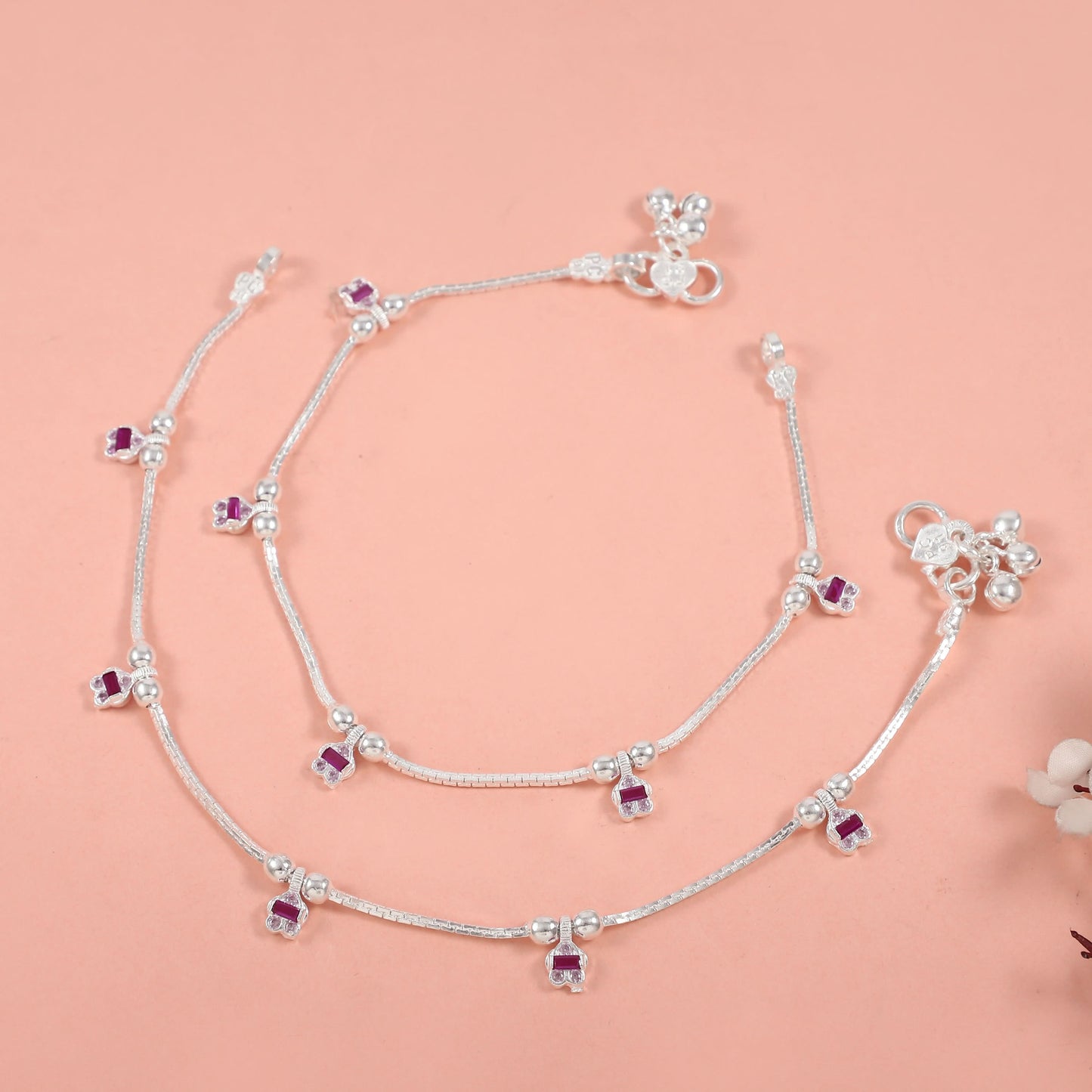 Sahuri Silver Anklets