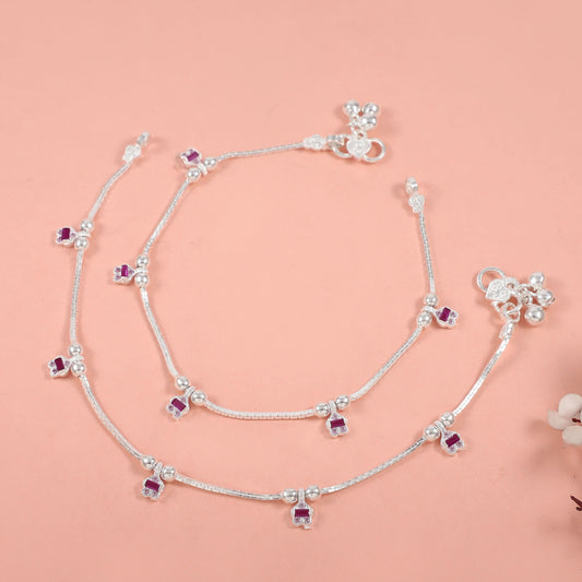 Sahuri Silver Anklets