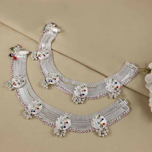 Aarohi Silver Anklets