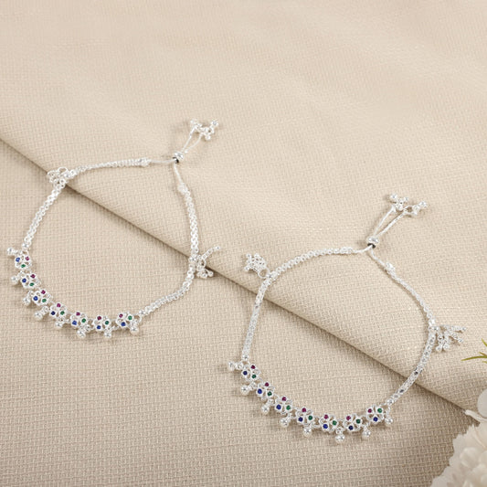 Amara Silver Anklets