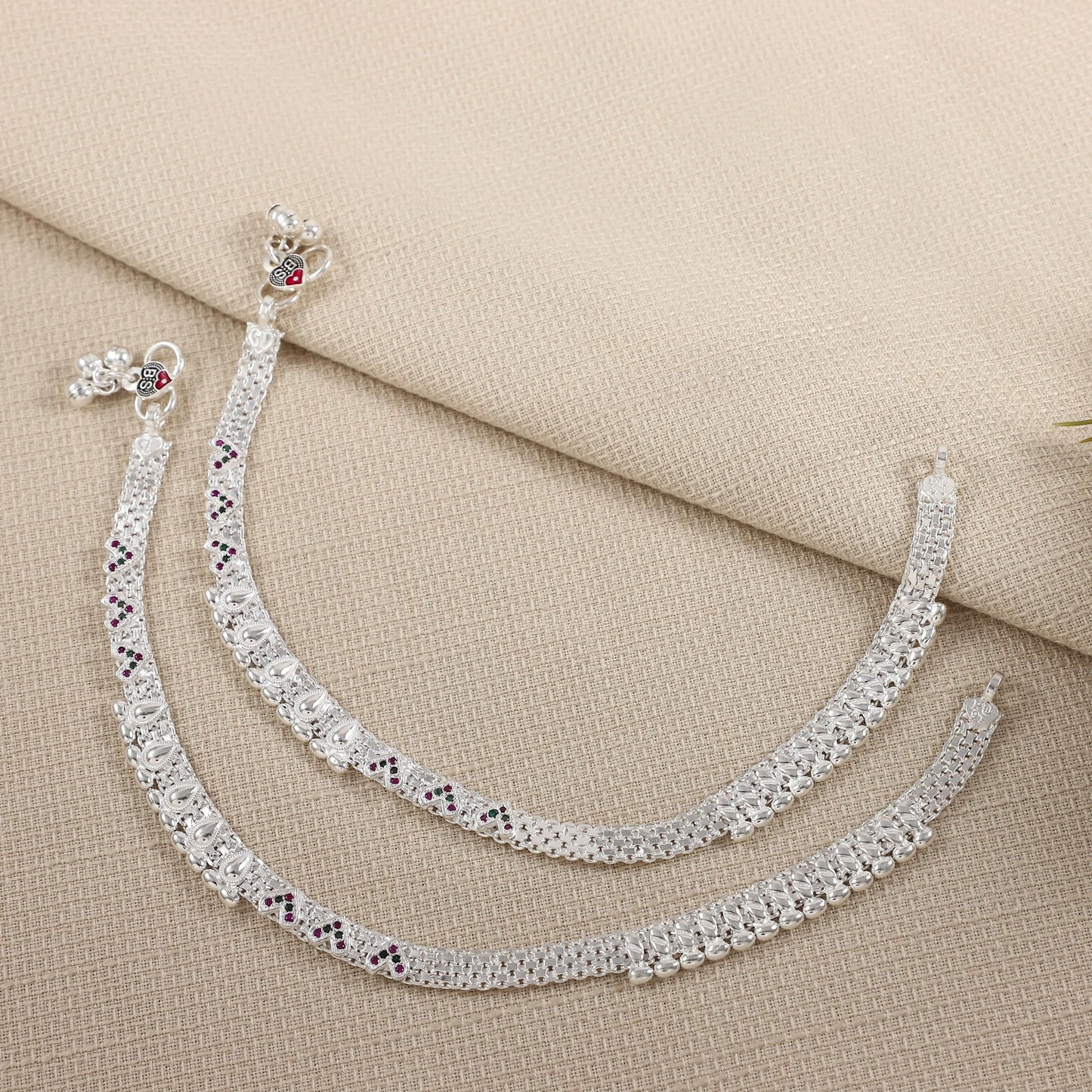 Zoya Silver Anklets