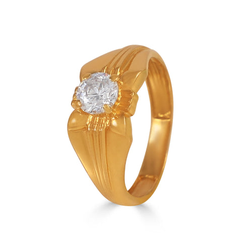 Aarav Solitaire Glory Gold Ring