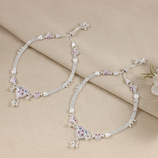 Vedika Silver Anklets