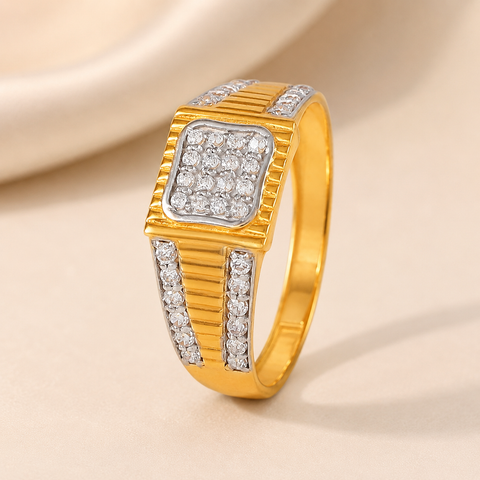 Devansh Royal Spark Gold Ring For Him