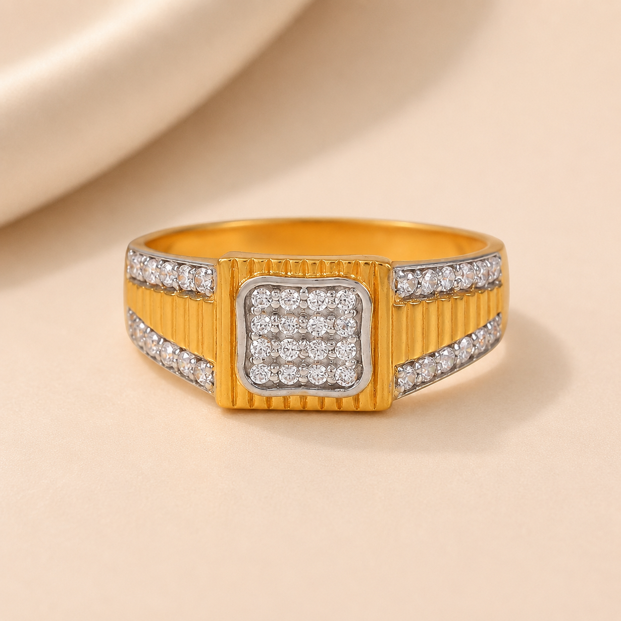 Devansh Royal Spark Gold Ring For Him