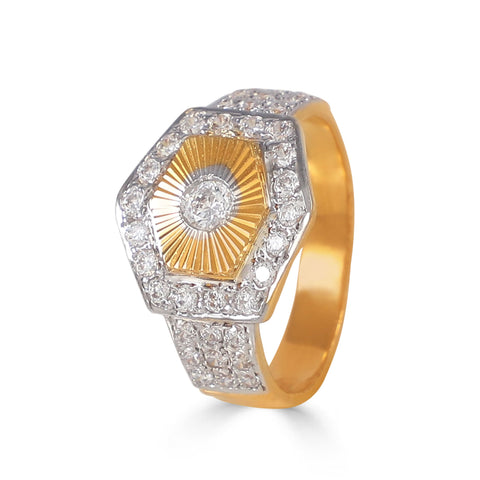 Ayaan Hexa Radiance Gold Ring