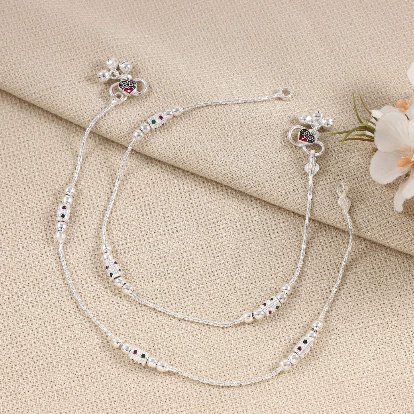 Anvi Silver Anklets