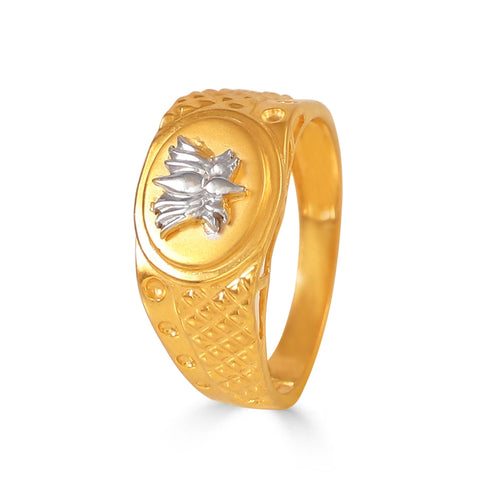 Vihaan Elegant Lotus Gold Ring
