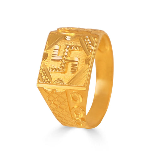 Rudra Sacred Swastik Gold Ring