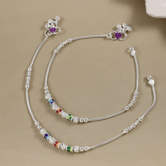 Asha Silver Anklets