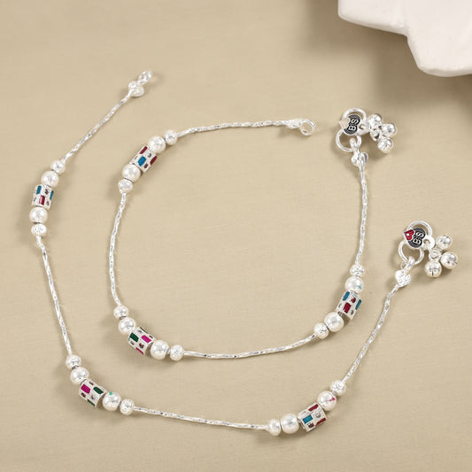 Mira Silver Anklets