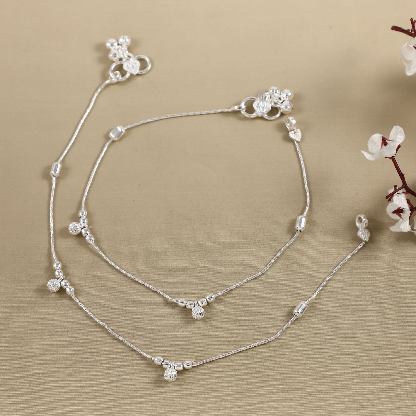 Kashvi Silver Anklets