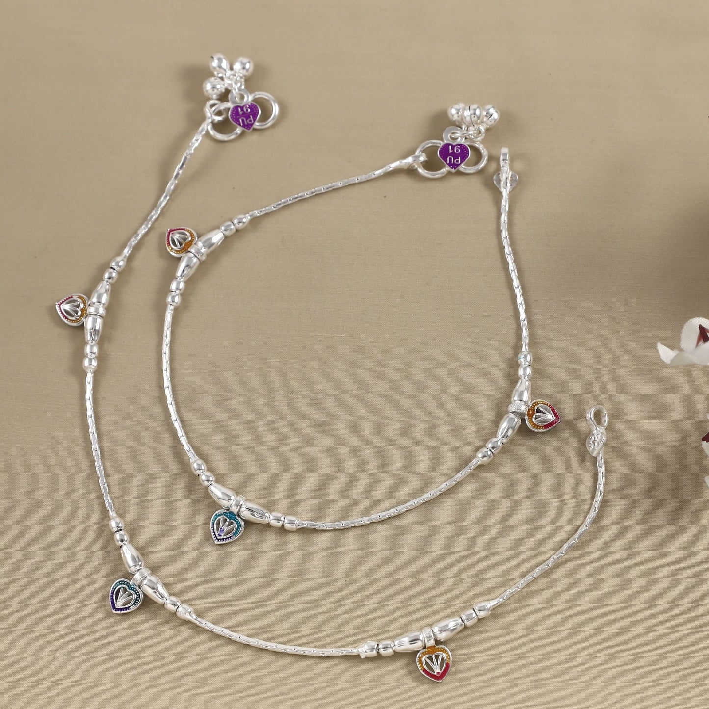 Savya Silver Anklets