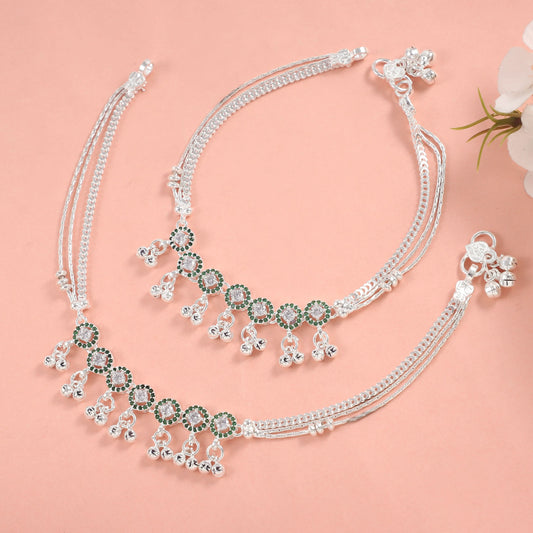 Ojasvi  Silver Anklets