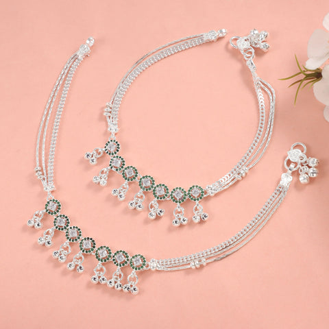 Ojasvi  Silver Anklets