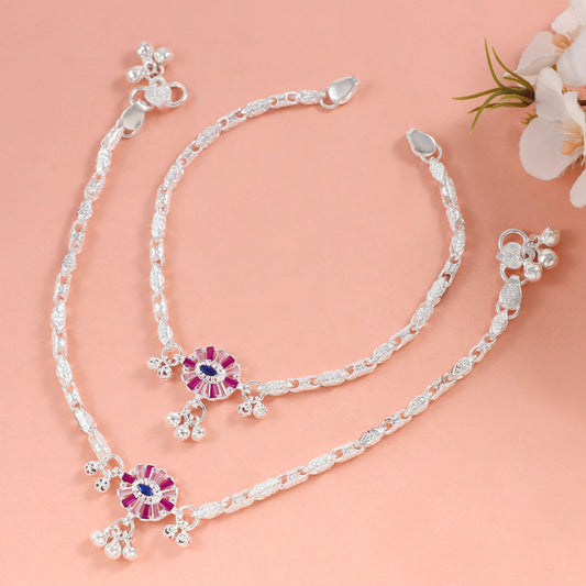 Sarika Silver Anklets