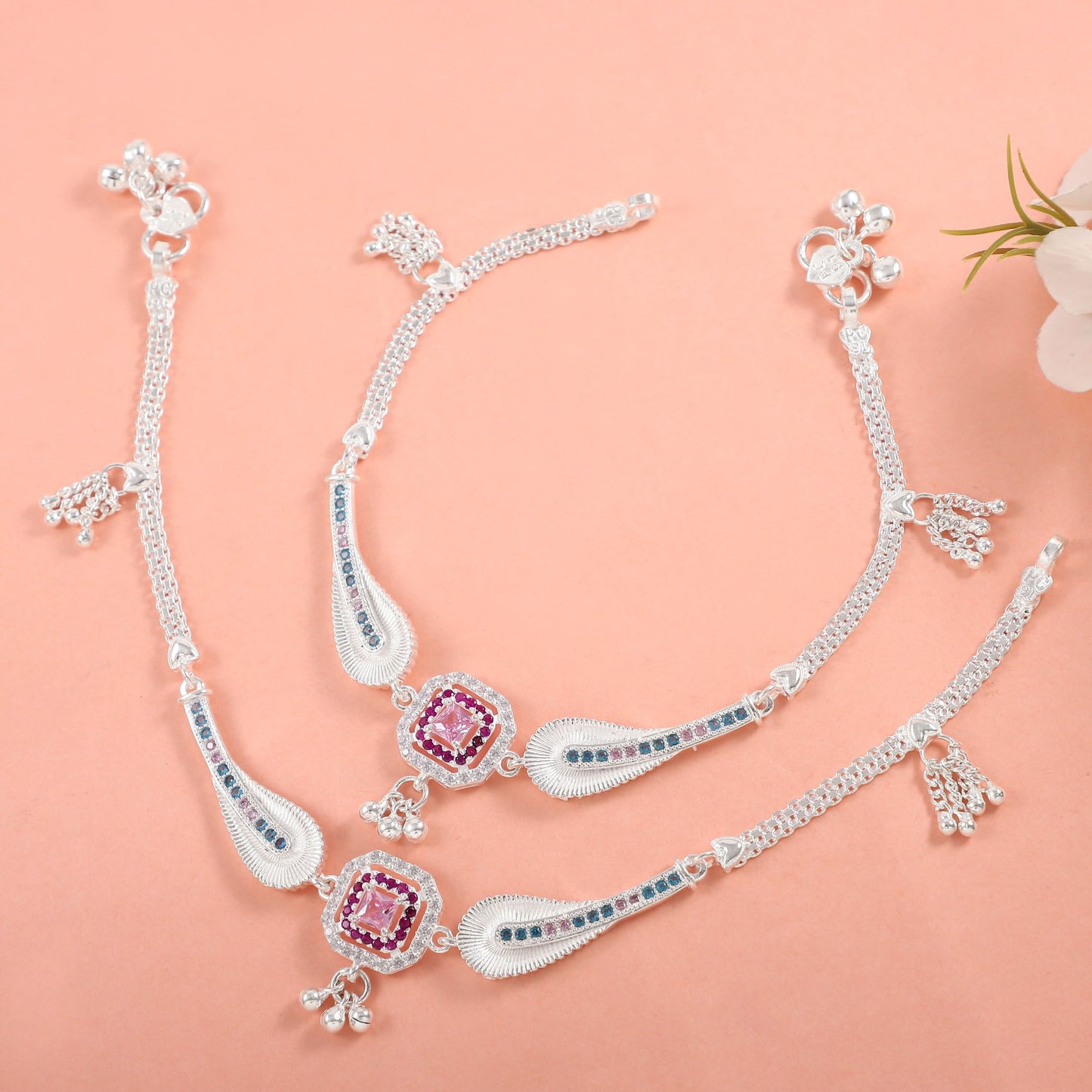 Anvi Silver Anklets