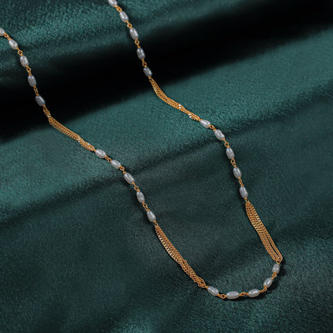 Eva Fancy Pearl Drop Gold Chain