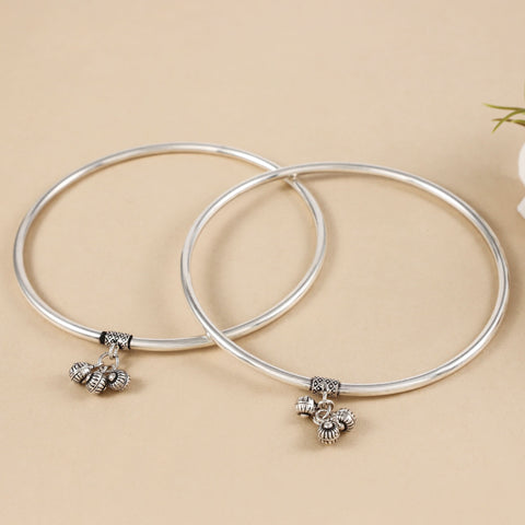 Zoya Silver Kada Anklets