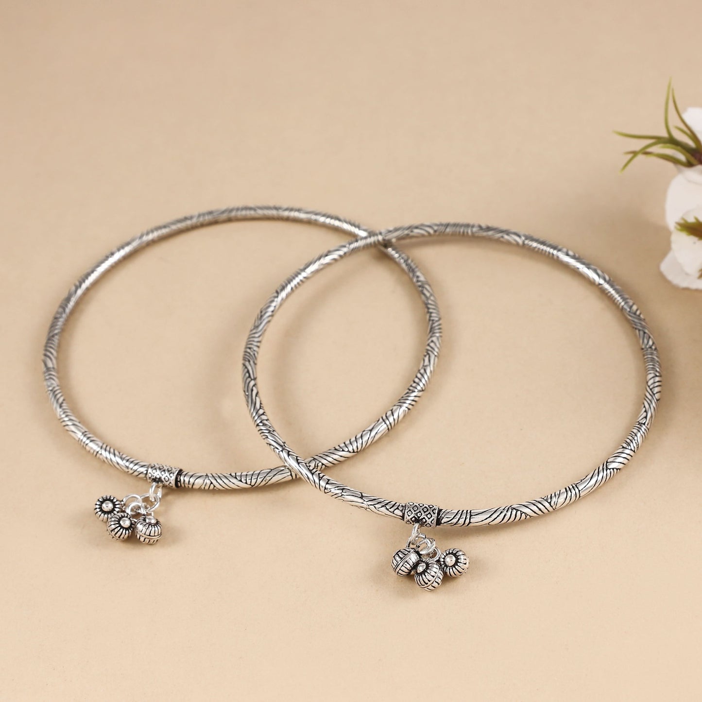 Diksha Silver Kada Anklets
