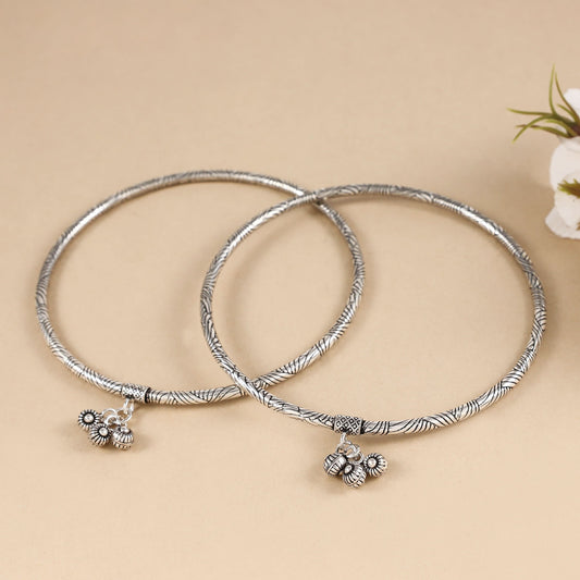 Diksha Silver Kada Anklets