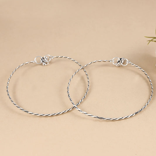 Vrinda Silver Kada Anklets