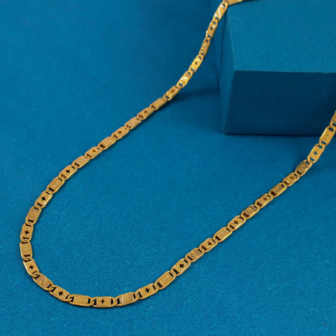 Kabir Stylish Carved Gold Chain For Him