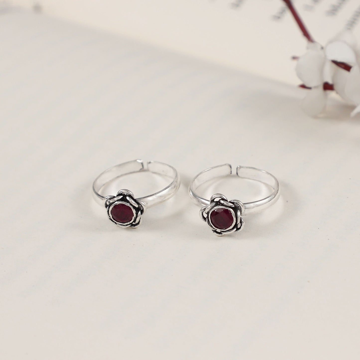 Saraswati Silver Toe Rings