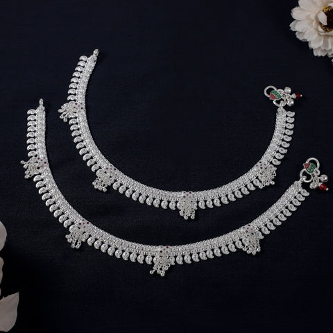 Khushi Delicate Silver Shine Anklets