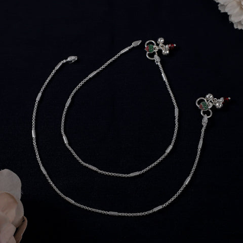Ziya Chain Design Silver Anklets