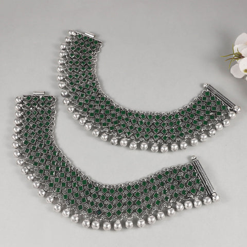 Rajputi Payal - Antique silver grace