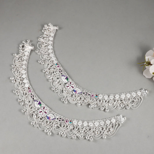 Indira Silver Anklets