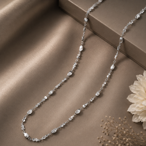 Trisha Charming Bead Design Silver Chain