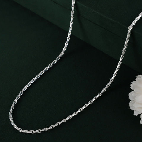 Arin Sleek Box Silver Chain For Him