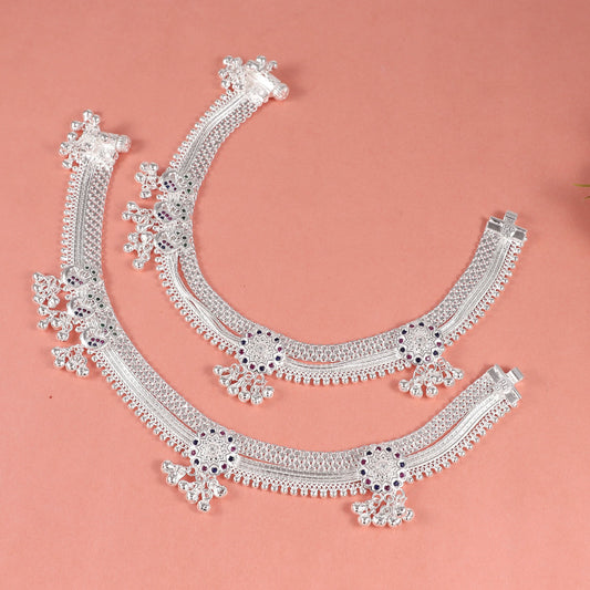 Rajsi Nakshi Silver Payal