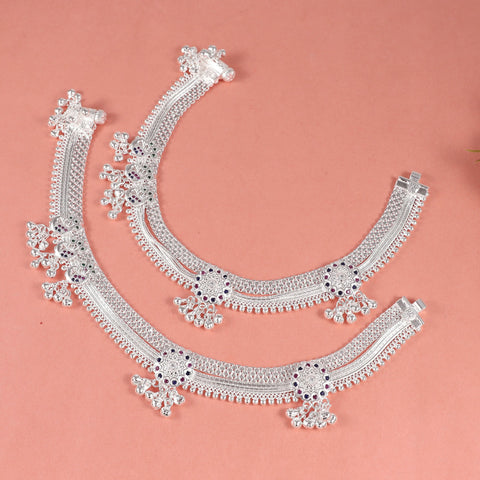 Rajsi Nakshi Silver Payal